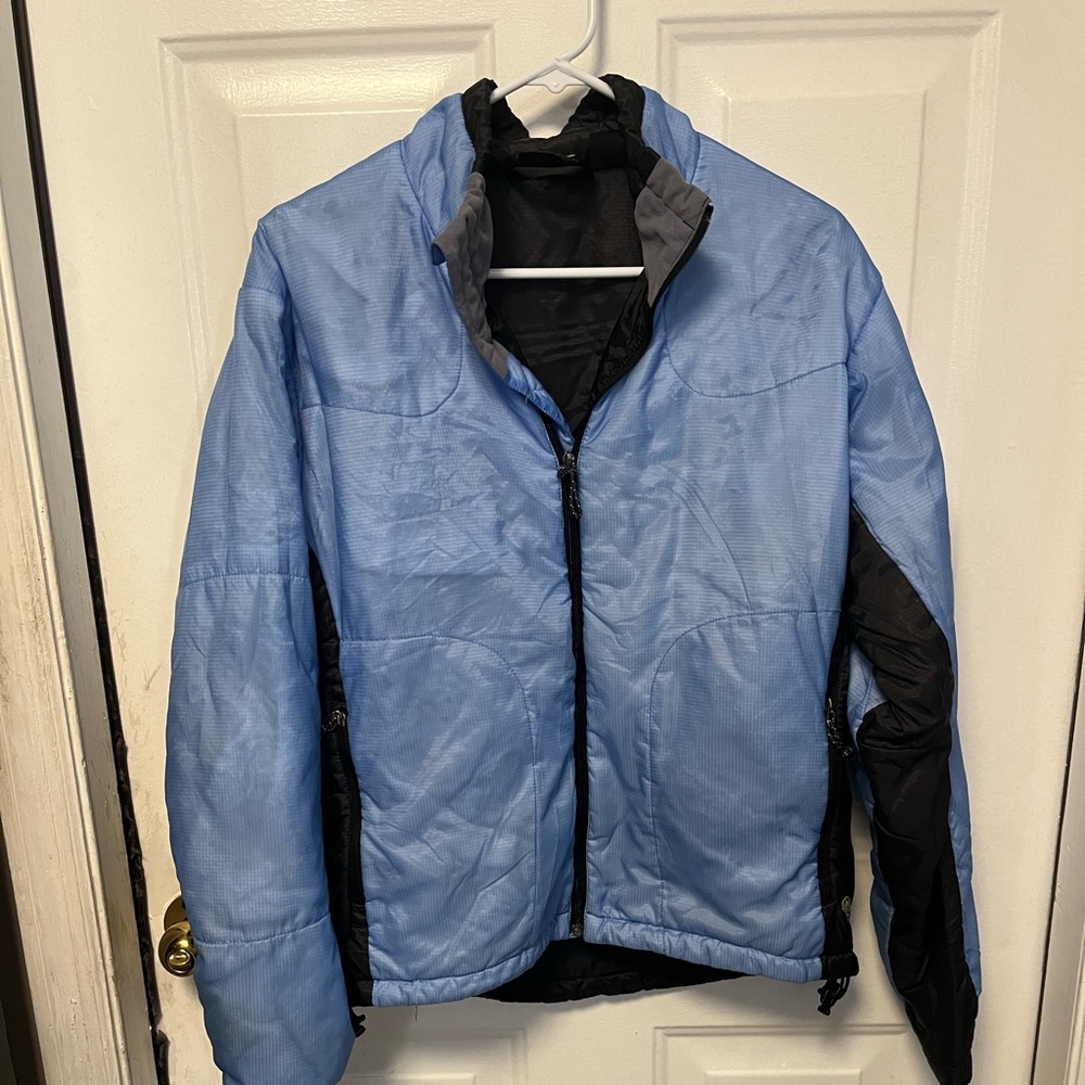 Mountain Hardwear light blue and Charcoal Jacket new without tags